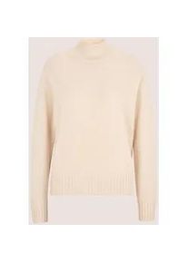 Madeleine Mode Longpullover MADELEINE "Strickpullover Stilvoller Kaschmirpullover mit Stehkragen", Damen, Gr. 44/46, wei&szlig; (perlwei&szlig;), Obermaterial: 90% Schurwolle WV. 10% Kaschmir WS., Modern, Pullover Longpullover, Mit edlem Kaschmir