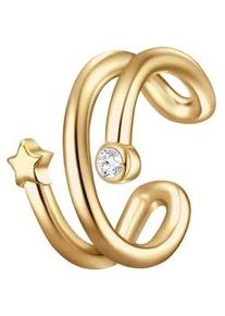 Glanzst&uuml;cke M&uuml;nchen Ohrklemme GLANZST&Uuml;CKE M&Uuml;NCHEN "GSM1278", gelb (gelbgold, wei&szlig;), Ohrringe, Damen, 14,mit Zirkonia, Silber 925 (Sterlingsilber), Ohrklemme Sterling Silber gelbgold Zirkonia wei&szlig;