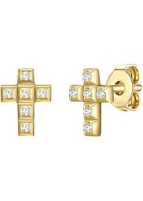 Glanzst&uuml;cke M&uuml;nchen Paar Ohrstecker GLANZST&Uuml;CKE M&Uuml;NCHEN "Set: GSM267", gelb (gelbgold, wei&szlig;), Ohrringe, Damen, 8,4,mit Zirkonia, Silber 925 (Sterlingsilber), aus Sterling Silber