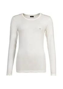 Longsleeve Emporio Armani "Longsleeve ESSENTIAL STUDS 1er Pack", Damen, Gr. S, wei&szlig;, Obermaterial: 95% Viskose CV. 5% Elasthan EL., Shirts