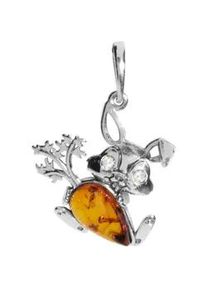 Kettenanh&auml;nger OSTSEE-SCHMUCK "- Hase mit M&ouml;hre - Silber 925/000 - Bernstein" Gr. 33, silber (silber 925, silberfarben, wei&szlig;), Schmuckanh&auml;nger, Damen, Silber 925 (Sterlingsilber), Kettenanh&auml;nger