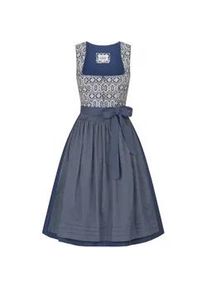 N&uuml;bler Dirndl N&Uuml;BLER "Dirndl midi Gudrun", Damen, Gr. 42, EURO, blau, Obermaterial: 100% Baumwolle CO., Kleider