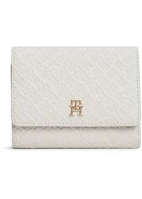 Geldb&ouml;rse Tommy Hilfiger "TH ICON TRIFOLD MONO", Damen, creme, Lederimitat, Basic, Kleinlederwaren, Damen Geldbeutel, Portemonnaie mit TH-Schmucklogo