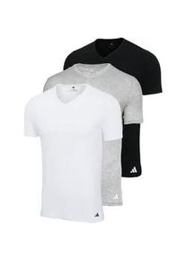 T-Shirt Adidas ORIGINALS "T-Shirt V-Neck Shirt, Active Core Cotton 3PK 3er Pack", Damen, Gr. XXL, bunt (wei&szlig;, schwarz, grau), Obermaterial: 100% Baumwolle CO., Shirts T-Shirt