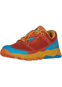 Outdoorschuh Trollkids "KIDS SANDEFJORD HIKER XT", Kinder, Gr. 39, rot clay, dynamic blau, mustard, Synthetik, Schuhe Outdoorschuh, wasserdicht