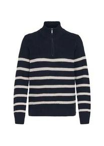 Troyer oxmo "Troyer OXFSANVA", Damen, Gr. XS, blau (night sky mix), Obermaterial: 70% Baumwolle CO recyc.. 30% Polyester Pol. recyc.., Pullover Troyer