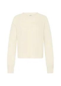 Strickfleece-Pullover oxmo "Strickpullover OXFKIMNI", Damen, Gr. XS, wei&szlig; (pumice stone), Obermaterial: 50% Polyacryl PAN. 50% Polyester PES., Pullover