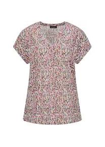 Print-Shirt GOLDNER "Kurzgr&ouml;&szlig;e Cityshirt mit floralem Design", Damen, Gr. 21, bunt, gemustert, Obermaterial: 65% Polyester PES. 35% Viskose CV., gerade, Shirts, Print auf Ausbrennerjersey