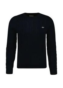 Sweater Gant "Strickpullover COTTON CABLE C-NECK", Herren, Gr. XL, blau, Obermaterial: 100% Baumwolle CO., Sweatshirts Sweater