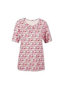 Print-Shirt GOLDNER "Multicolor-Shirt mit Halbarm, Rundhalsausschnitt", Damen, Gr. 40, rosa (pink, gemustert), Obermaterial: 96% Viskose CV. 4% Elasthan EL., normal, Sonstiges, Shirts, Ohne
