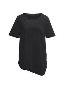 Langarm-Poloshirt GOLDNER "Zipfelshirt", Damen, Gr. 44, schwarz, Obermaterial: 94% Polyester PES. 6% Elasthan EL., normal, Sonstiges, Shirts, Ohne