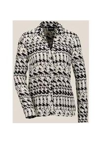 Madeleine Mode Langarmbluse MADELEINE "Hemdbluse Elegantes Blusenshirt mit V-Ausschnitt", Damen, Gr. 38, schwarz (schwarz, wollwei&szlig;), Obermaterial: 100% Viskose CV., Modern, normal, Blusen