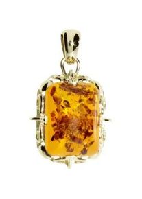 Kettenanh&auml;nger OSTSEE-SCHMUCK "- Herta - Silber 925/000, vergoldet - Bernstein" Gr. 28, gold (goldfarben, gelb), Schmuckanh&auml;nger, Damen, Silber 925 (Sterlingsilber), Kettenanh&auml;nger