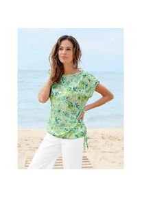 Kurzarmshirt Inspirationen "Shirt", Damen, Gr. 52, schilf, zitrone, bedruckt, 72% Polyester, 28% Viskose, gebl&uuml;mt, gemustert, mehrfarbig, Rundhals, Shirts