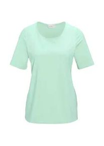 Langarm-Poloshirt GOLDNER "Kurzgr&ouml;&szlig;e Gepflegtes Shirt in formstabiler Ware", Damen, Gr. 25, gr&uuml;n (mintgr&uuml;n), Obermaterial: 82% Polyester PES. 18% Elasthan EL., normal, Sonstiges, Shirts, Ohne