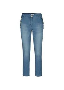 Regular-fit-Jeans Alba Moda "Jeans Jeans mit Goldknopf", Damen, Gr. 34, N + K Gr, beige (bleached), Obermaterial: 98% Baumwolle CO. 2% Elasthan EL., Jeans