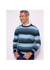 Classic Dog Rundhalspullover CLASSIC "Rundhals-Pullover", Damen, Gr. 62, moos, salbei, geringelt, 100% Polyacryl, gemustert, gestreift, mehrfarbig, Pullover Rundhalspullover