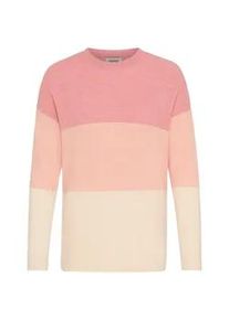 Strickfleece-Pullover oxmo "Strickpullover OXIMANNY LS", Damen, Gr. XL, beige (birch stripe), Obermaterial: 50% Viskose CV. 28% Polyester PES. 22% Polyamid PA., Pullover