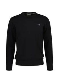 Sweater Gant "Strickpullover CLASSIC COTTON C-NECK", Herren, Gr. L, schwarz, Obermaterial: 100% Baumwolle CO., Sweatshirts Sweater