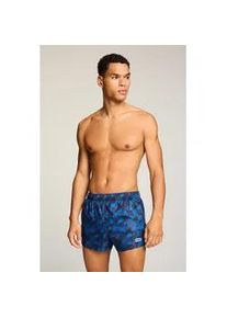 Badeshorts Puma "Puma SWIM MEN PRINTED CAT SHORT SHORTS", Herren, Gr. M, N-Gr, ultra blau combo, Web, Obermaterial: 100% Polyester, Badehosen Badeshorts, mit Gummizug und seitlichen Taschen