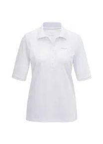 Poloshirt GOLDNER "Poloshirt in hochwertiger Pikee-Qualit&auml;t", Damen, Gr. 46, wei&szlig;, Obermaterial: 94% Baumwolle CO. 6% Elasthan EL., Rippe, Shirts, Ohne
