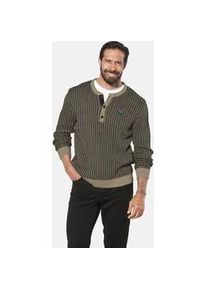 Rundhalspullover Jan Vanderstorm "Pullover AKSELVIK", Herren, Gr. 3XL, schwarz (schwarz gestreift), Obermaterial: 100% Baumwolle CO., Pullover Rundhalspullover