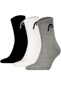 Kurzsocken Head "Socken All Sports Training Short Crew 3P 3er Pack", Herren, Gr. 43-46, bunt (grau, wei&szlig;, schwarz), Obermaterial: 78% Baumwolle CO. 16% Polyester PES. 4% Polyamid PA. 2% Elasthan EL., Socken