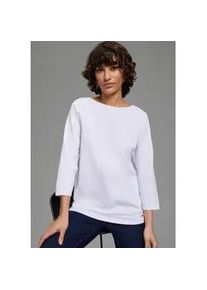 3/4-Arm-Shirt Laura Scott, Damen, Gr. 32/34, wei&szlig;, Single Jersey, Obermaterial: 95% Baumwolle, 5% Elasthan, unifarben, Basic, Basic h&uuml;ftbedeckend, U-Boot-Ausschnitt, Shirts 3/4-Arm-Shirt, Basic-Stil, 3/4-&Auml;rmell&auml;nge, U-Boot-Ausschnitt, ohne Tasche