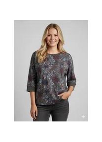 3/4-Arm-Shirt Ragwear "SHIMONA FLOWERS O", Damen, Gr. XS, schwarz, Jersey, Obermaterial: 50% Polyester, 38% Baumwolle, 12% Viskose, gebl&uuml;mt, gemustert, bequem h&uuml;ftlang, Rundhals, Shirts 3/4-Arm-Shirt