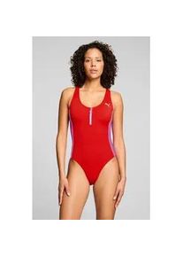 Badeanzug Puma "Puma SWIM WOMEN T7 SWIMSUIT 1P", Damen, Gr. XL, N-Gr, rot, electric orchid, Obermaterial: 82% Polyester, 18% Elasthan, Badeanz&uuml;ge Badeanzug