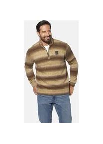 Rundhalspullover Jan Vanderstorm "Pullover AKSELSTAD", Herren, Gr. XXL, gr&uuml;n (braun gestreift), Obermaterial: 51% Polyacryl PAN. 40% Polyamid ECONYL PA ECONYL. 9% Wolle mw., Pullover Rundhalspullover