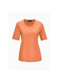 Langarm-Poloshirt GOLDNER "Basic Baumwollshirt mit kurzem Arm", Damen, Gr. 46, orange (apricot), Obermaterial: 100% Baumwolle CO., normal, Sonstiges, Shirts, Ohne
