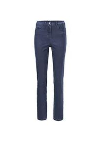 Regular-fit-Jeans GOLDNER "Kurzgr&ouml;&szlig;e Damen Jeans Slim Fit LOUISA, Stretch", Damen, Gr. 22, K-Gr, blau (dunkelblau), Obermaterial: 70% Baumwolle CO. 27% Polyester PES. 3% Elasthan EL., Jeans