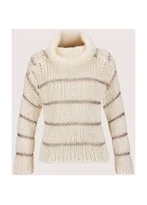 Madeleine Mode Longpullover MADELEINE "Pullover Grobstrick-Pullover mit Rollkragen", Damen, Gr. 48, wei&szlig; (wollwei&szlig;, cappuccino), Obermaterial: 48% Alpaka WP. 48% Polyamid PA. 3% Viskose CV. 1% metallisierte Fasern MTF., Modern, normal, Pullover Longpullover