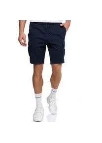 Shorts INDICODE "INNello cargo shorts", Herren, Gr. L, N-Gr, sky captain, Web, Obermaterial: 95% Polyester, 5% Elasthan, bedruckt, regular fit kniefrei, Hosen Shorts