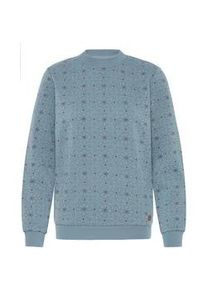 Longpullover oxmo "Sweater OXKAREN ONECK", Damen, Gr. S, blau (blaustone), Obermaterial: 80% Polyester PES. 20% Baumwolle CO., Pullover Longpullover