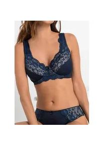 Minimizer-BH bonprix "Minimizer-BH mit gepolsterten Tr&auml;gern (2er Pack)", Damen, Gr. 90, Cup C, dunkelblau, sandbeige, Obermaterial: 80% Polyamid, 20% Elasthan. Futter: 100% Baumwolle. Spitze: 90% Polyamid, 10% Elasthan, unifarben, BHs Minimizer-BH, mit B&uuml;gel und dezenter Spitze