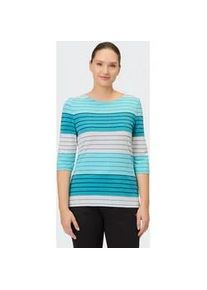 3/4-Arm-Shirt Joy Sportswear "3/4 ARM SHIRT LUANA", Damen, Gr. 42, light topaz stripes, Obermaterial: 95% Baumwolle, 5% Elasthan, Shirts 3/4-Arm-Shirt