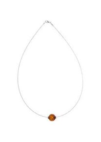 Collier OSTSEE-SCHMUCK "- Bernsteinkugel 11 mm - Bernstein -" Gr. 42, silber (silber 925, silberfarben, wei&szlig;), Halsketten, Damen, 42, Bernstein, Collier