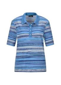 Print-Shirt GOLDNER "Jerseyshirt mit Ethno-Design", Damen, Gr. 52, blau (blau, gemustert), Obermaterial: 95% Viskose CV. 5% Elasthan EL., gerade, Shirts, stretchbequemer Viskosejersey