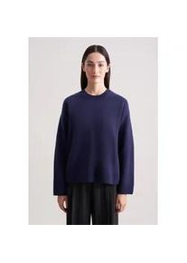 Strickpullover Seidensticker, Damen, Gr. S, dunkelblau, 80% Wolle, 15% Polyamid, 5% Kaschmir, relaxed fit, Rundhals, Pullover Strickpullover, Sweater