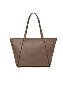 Marc O'Polo Shopper MARC O'POLO "aus einer Lederalternative aus recyceltem Polyester", Damen, Gr. B/H/T: 46cm x 27cm x 13cm, faded braun, Polyester, unifarben, Taschen Shopper