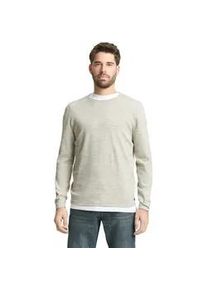 Rundhalspullover Tom Tailor, Herren, Gr. L, olive multicolor space dye, Strick, Obermaterial: 60% Baumwolle, 40% Polyester, unifarben, regular fit normal, Rundhals, gerader Abschluss, Pullover Rundhalspullover, mit Rundhalsausschnitt