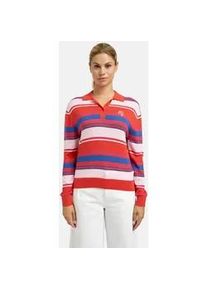 Smith & Soul Polokragenpullover SMITH & SOUL, Damen, Gr. XL, mandarine, Strick, Material: 40% Viskose, 30% Polyamid, 20% Polyester, 10% Kaschmir, gestreift, regular fit normal, hoch geschlossener Ausschnitt, eingesetzt Rippb&uuml;ndchen, Pullover, mit Stickerei