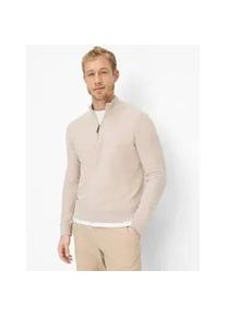 Strickpullover Brax "Style STEFFEN", Herren, Gr. M (50), beige, Strick, 44% Baumwolle, 36% Leinen, 20% Polyester, Pullover Strickpullover