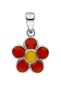 Blumenanh&auml;nger Jobo "Anh&auml;nger Kinderanh&auml;nger Blume 12 mm", rot, Schmuckanh&auml;nger, M&auml;dchen, Silber 925 (Sterlingsilber), 925 Silber rhodiniert