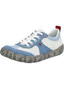 Sneaker Rieker, Damen, Gr. 41, blau, wei&szlig;, Lederimitat, Schuhe Sneaker, Schn&uuml;rschuh, Halbschuh, Freizeitsneaker mit Perforation