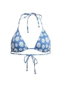 Triangel-Bikini-Top Roxy "Printed Essentials Tiki Tri", Damen, Gr. XS, Cup B, dutch blau flower soul small, Obermaterial: 85% Microfaser, 15% Elasthan;, Bikini-Oberteile