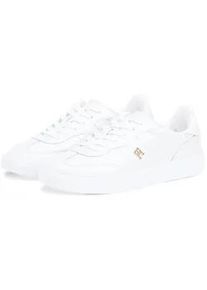 Plateausneaker Tommy Hilfiger "TH HERITAGE SHINY SNEAKER", Damen, Gr. 40, perlmutt, Leder, Sonstiges Material, gl&auml;nzend, unifarben, Schuhe Plateausneaker, Freizeitschuh, Halbschuh, Schn&uuml;rschuh mit seitlichem TH-Schmucklogo