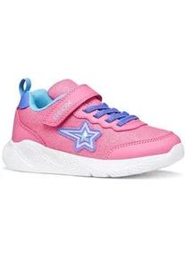 Sneaker Geox "J SPRINTYE GIRL", Damen, Gr. 27, pink, lila, Lederimitat, Textil, Glitzer, Schuhe Sneaker, Slipper mit sch&ouml;nen Glitzerdetails, Gr&ouml;&szlig;enschablone zum Download